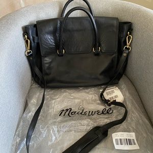 MADEWELL Dalloway Tote Black Leather